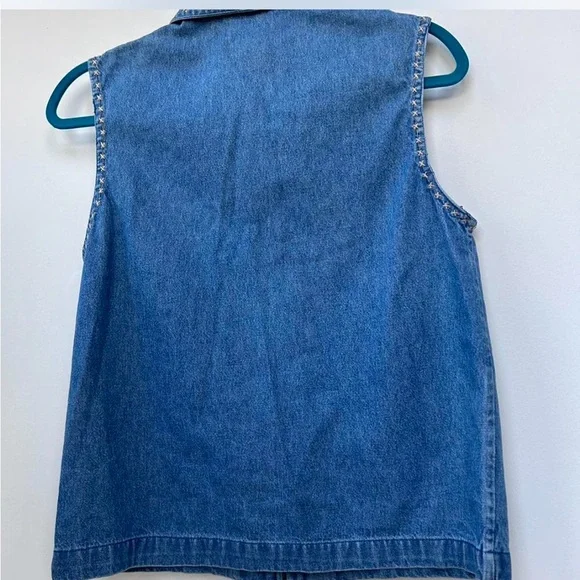 Vintage Dress Barn blue denim vest African zoo animal patches appliqué - Picture 5 of 7